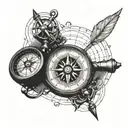 aviation compass and coordinates  tattoo design idea