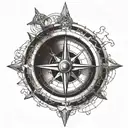 aviation compass and coordinates  tattoo design idea
