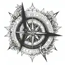 aviation compass and coordinates  tattoo design idea