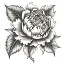 peony flower tattoo design idea