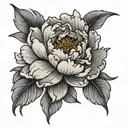 peony flower tattoo design idea
