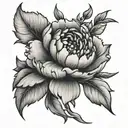 peony flower tattoo design idea