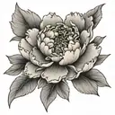 peony flower tattoo design idea