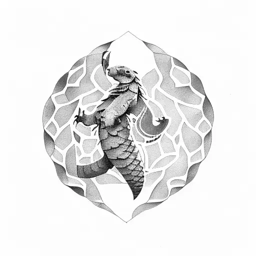 pangolin tattoo design idea