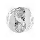 pangolin with yin yang tattoo design idea