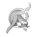 pangolin tattoo design idea