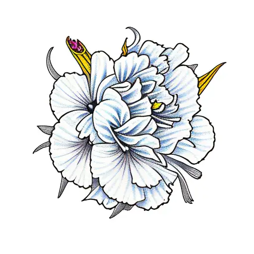 carnation daffodil rose daisy larkspur aster tattoo design idea
