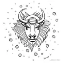 small white buffalo walking through sunflowers tattoo design idea