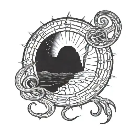 Nyarlathotep and the mysteries of astronomy tattoo design idea
