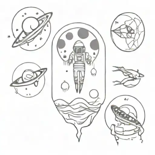 space and cosmic horror tattoo design idea