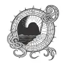 Nyarlathotep and the mysteries of astronomy tattoo design idea