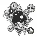 space and cosmic horror tattoo design idea