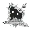 space and cosmic horror tattoo design idea