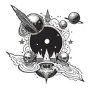 space and cosmic horror tattoo design idea