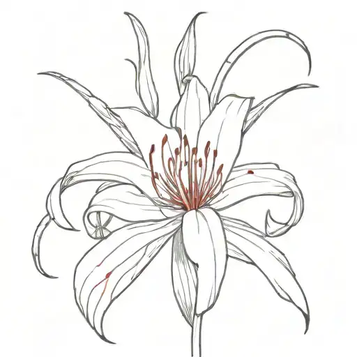 red spider lily like in tokyo ghoul just 1 straight stem tattoo design idea