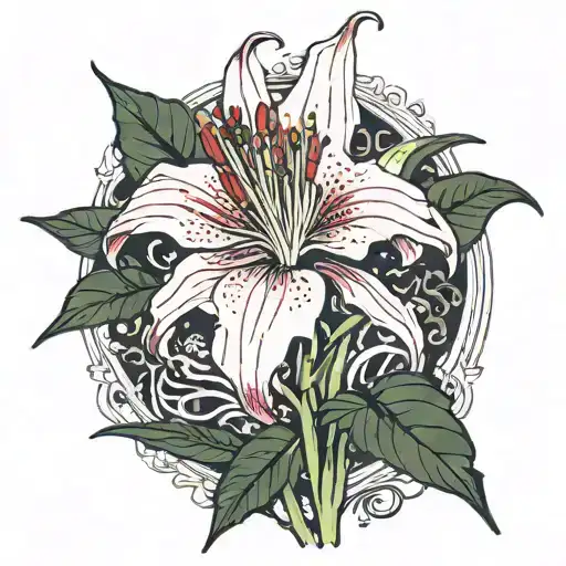 1 stem of red spider lily from the anime tokyo ghoul tattoo design idea