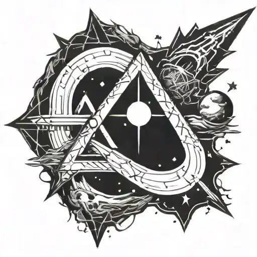 atheist logo combine meteor  tattoo design idea