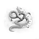 snake with broken heart tattoo design idea
