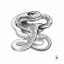 snake with broken heart tattoo design idea