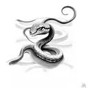 snake with broken heart tattoo design idea