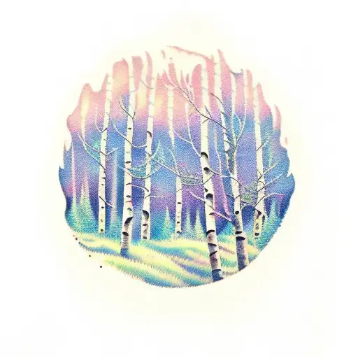 aspen trees with the name aspen  tattoo design idea