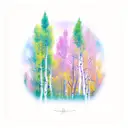 aspen trees with the name aspen  tattoo design idea