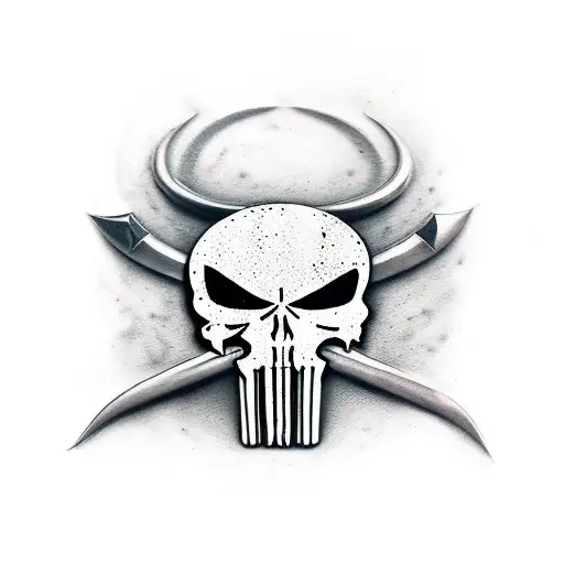 Punisher and dead tattoo design idea