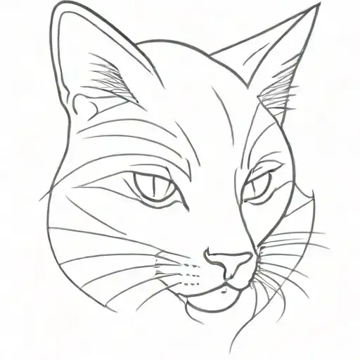 cat ears and nose print tattoo design idea