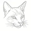 cat ears and nose print tattoo design idea