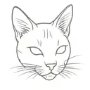 cat ears and nose print tattoo design idea