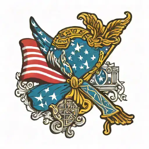 District of Columbia flag tattoo design idea