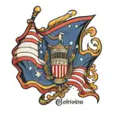 District of Columbia flag tattoo design idea
