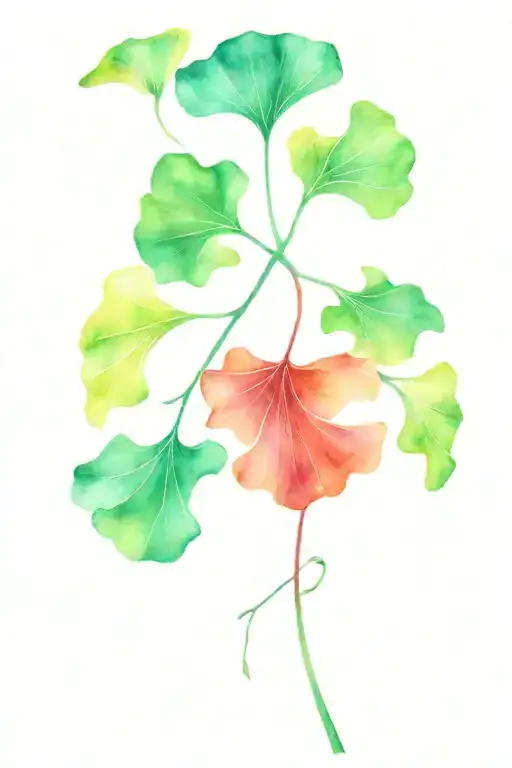 ginkgo leaves intertwined tattoo design idea