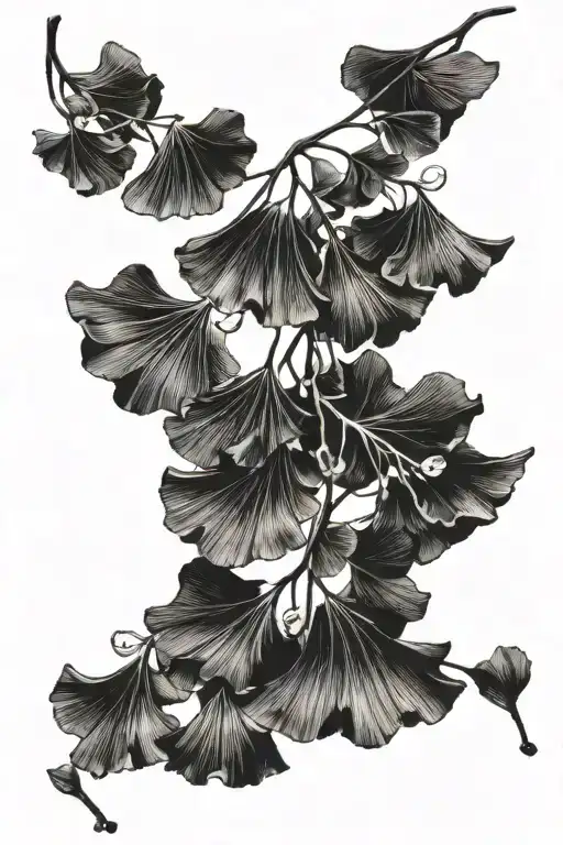 ginkgo leaves tattoo design idea