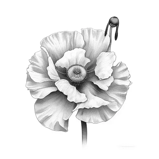 poppy, marigold, and snowdrop tattoo design idea
