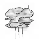watercolor cloud with black smoke tattoo design idea