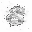 watercolor cloud with black smoke tattoo design idea