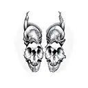 gemini twins skull tattoo design idea