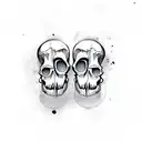 gemini twins skull tattoo design idea