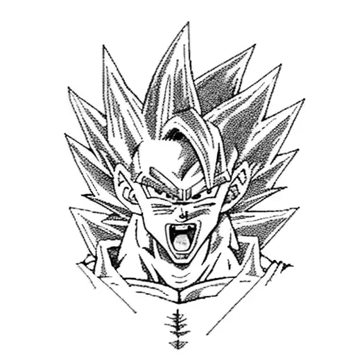 Combine Dragon Ball Z and the concept of super Saiyan blue in a dynamic action scene tattoo design idea