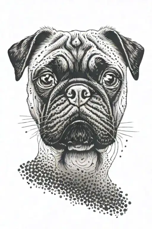 pug dog tattoo design idea