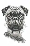 pug dog tattoo design idea