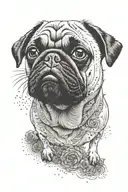 pug dog tattoo design idea