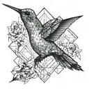 Hummingbird and butterfly emerging tattoo design idea