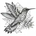 Hummingbird and butterfly emerging tattoo design idea