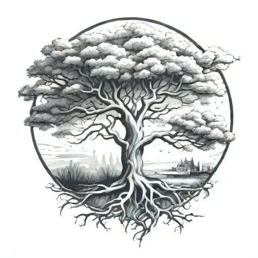 past present future tree   tattoo design idea