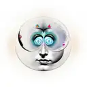 double crescent moon with face back to back  tattoo design idea