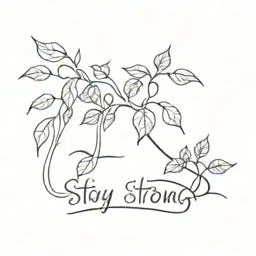 Stay Strong and Creeper plants tattoo design idea