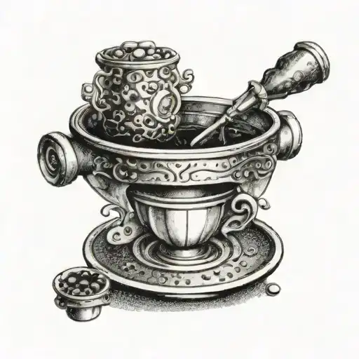 Espresso portafilter black tattoo design idea