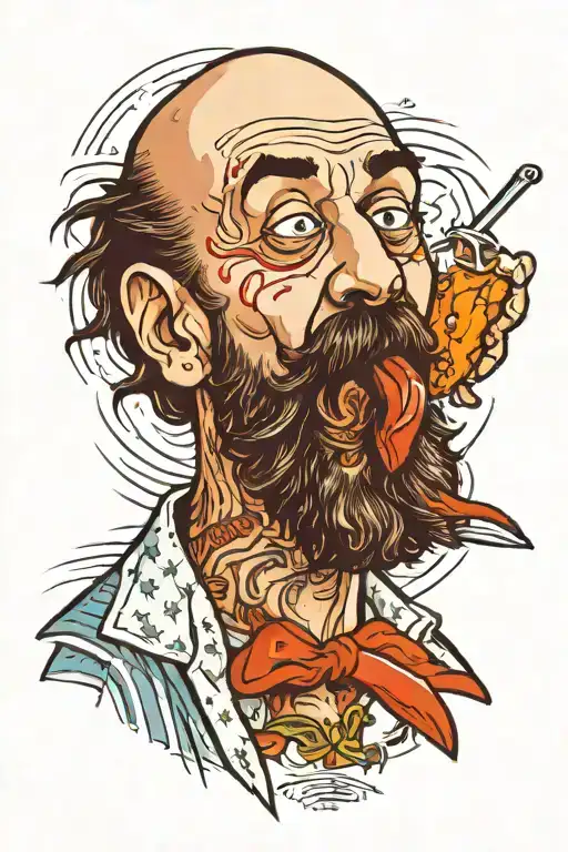 captain Spaulding eating chicken wing tattoo design idea